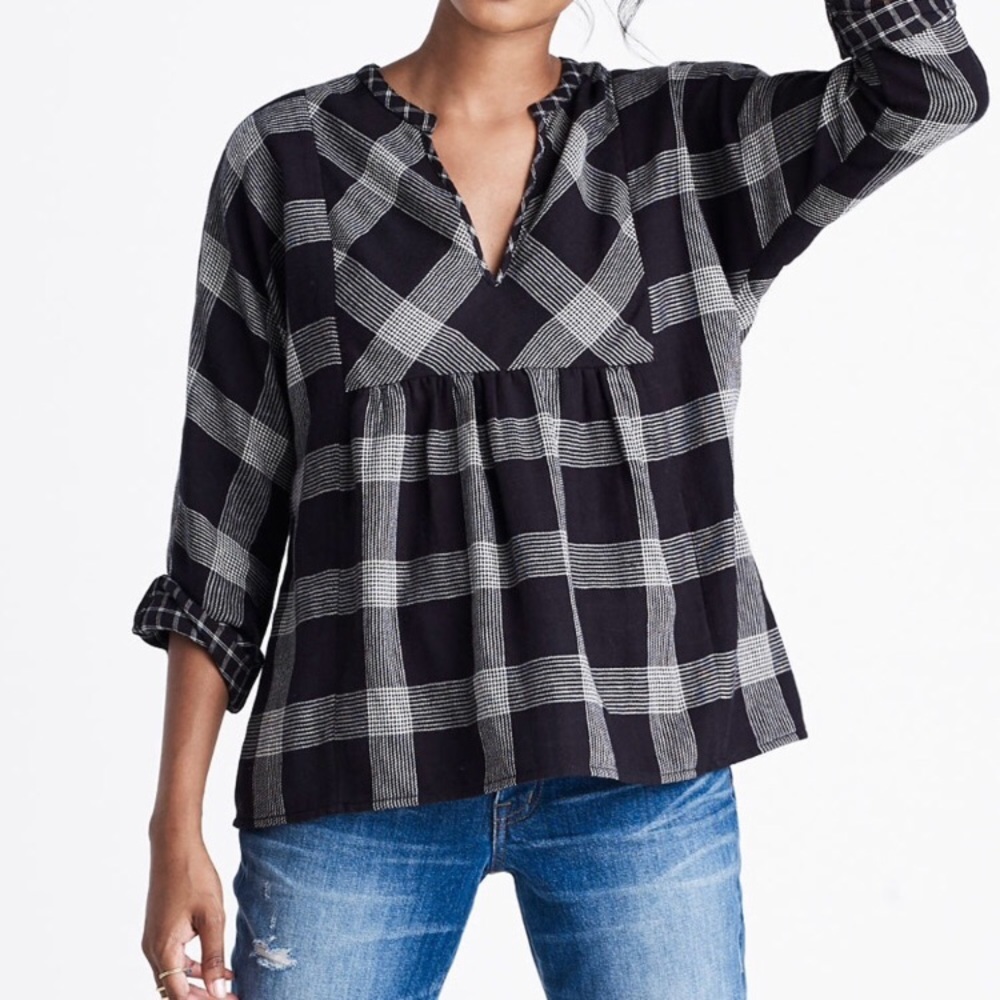 Madewell plaid popover shirt